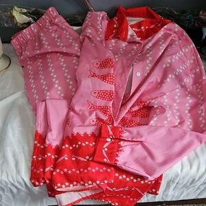Pink and Red Fish Print Pajama Set